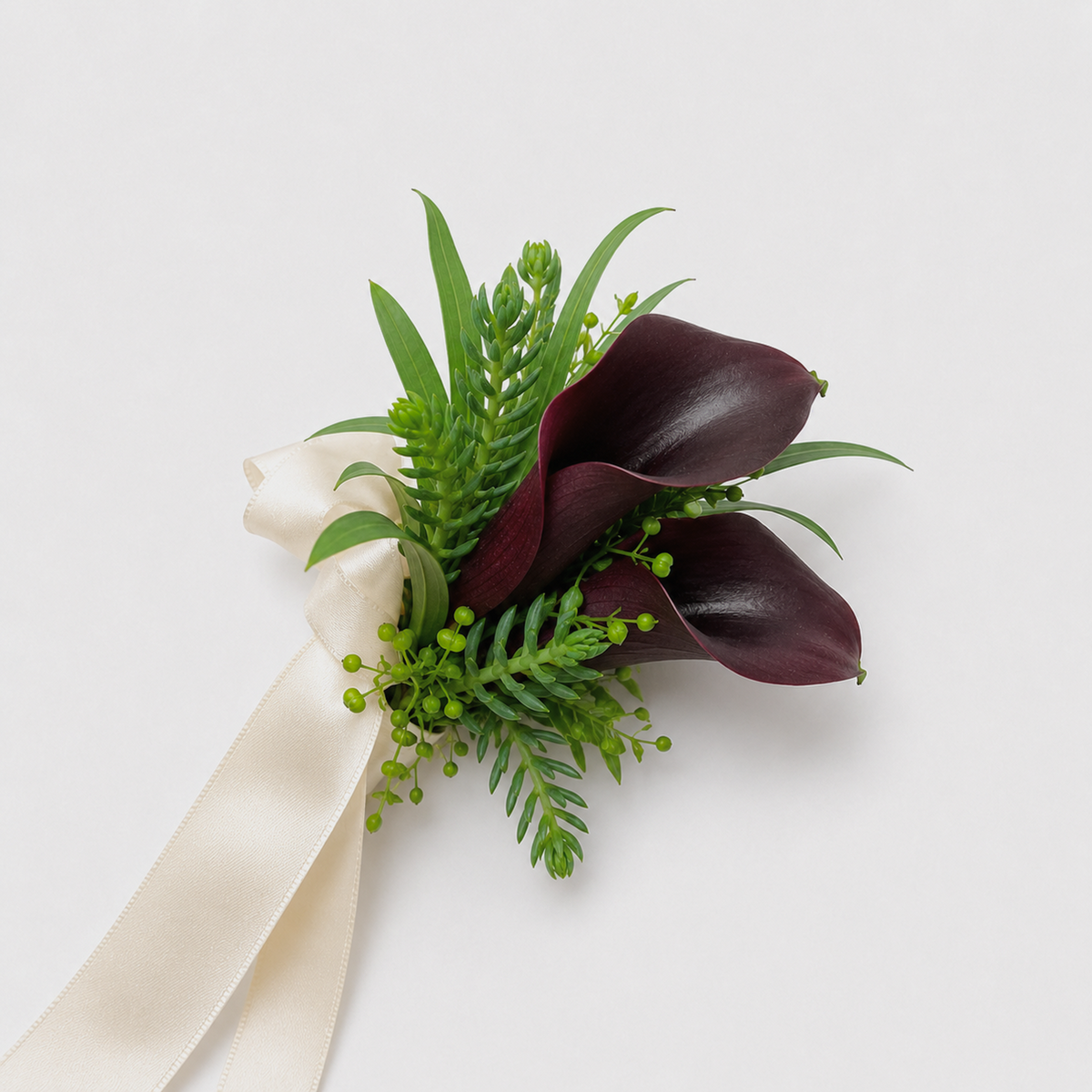 Plum Calla Corsage
