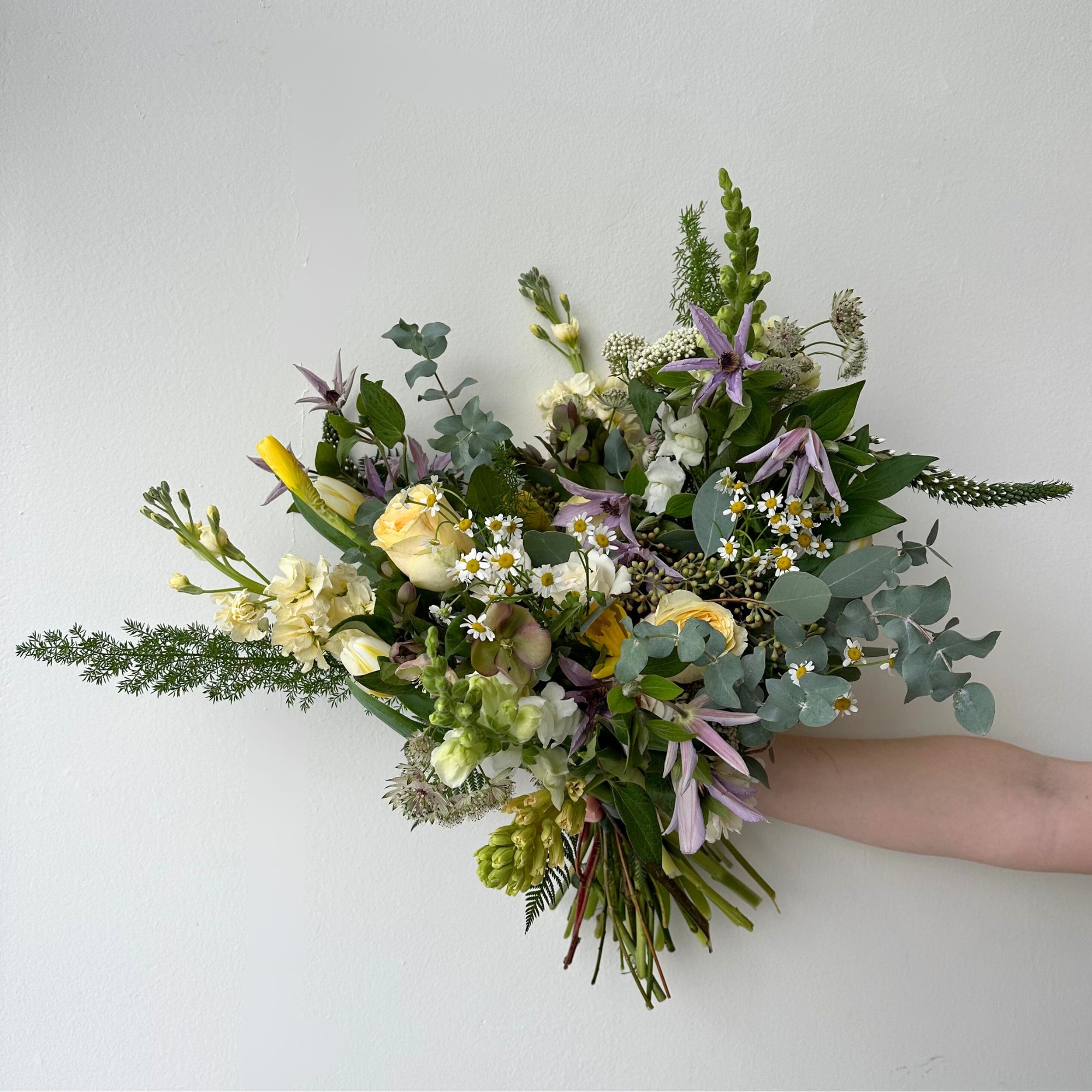 Buttercup & Lavender Hand-Tied Bouquet