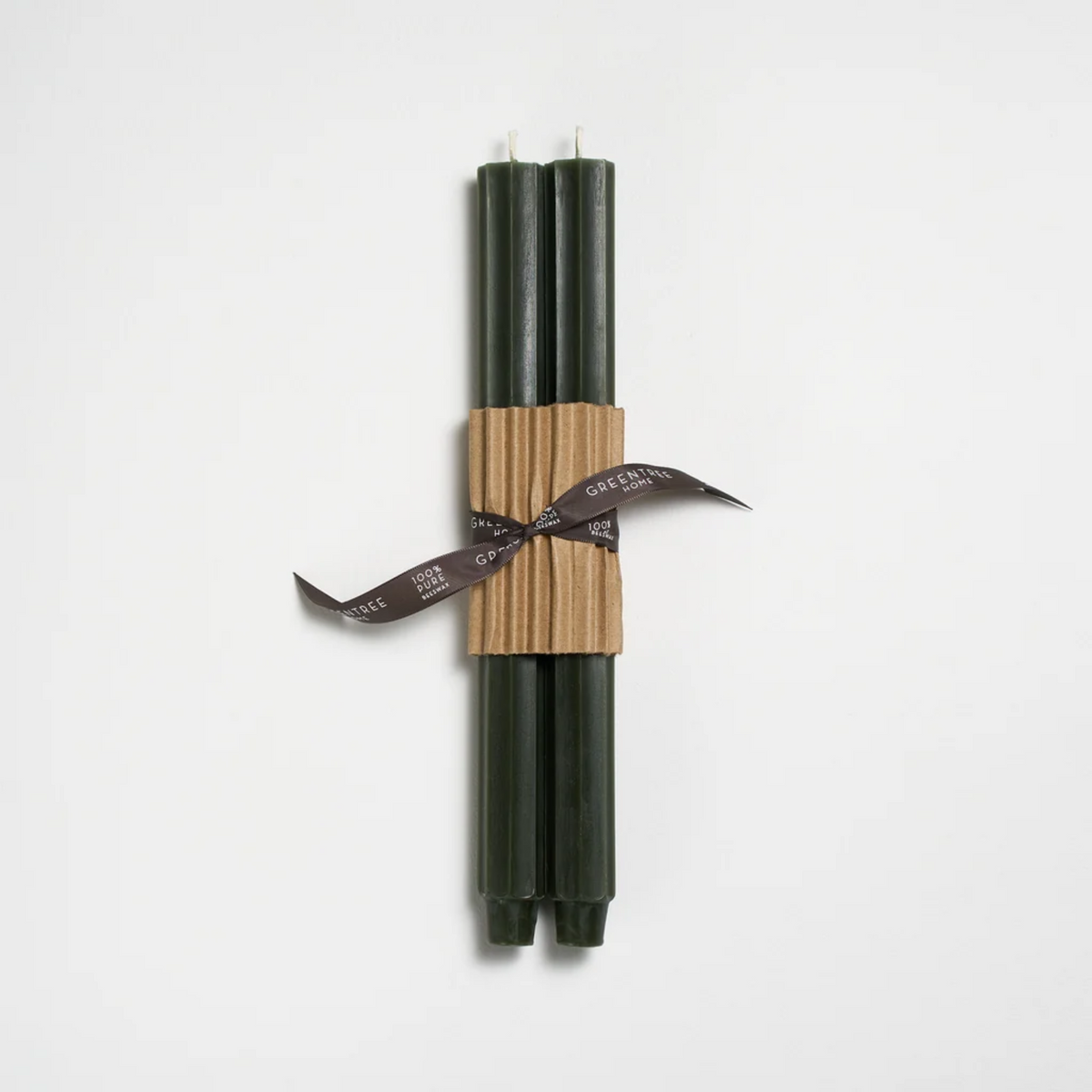Antique Fluted Beeswax Tapers, Greentree Home
