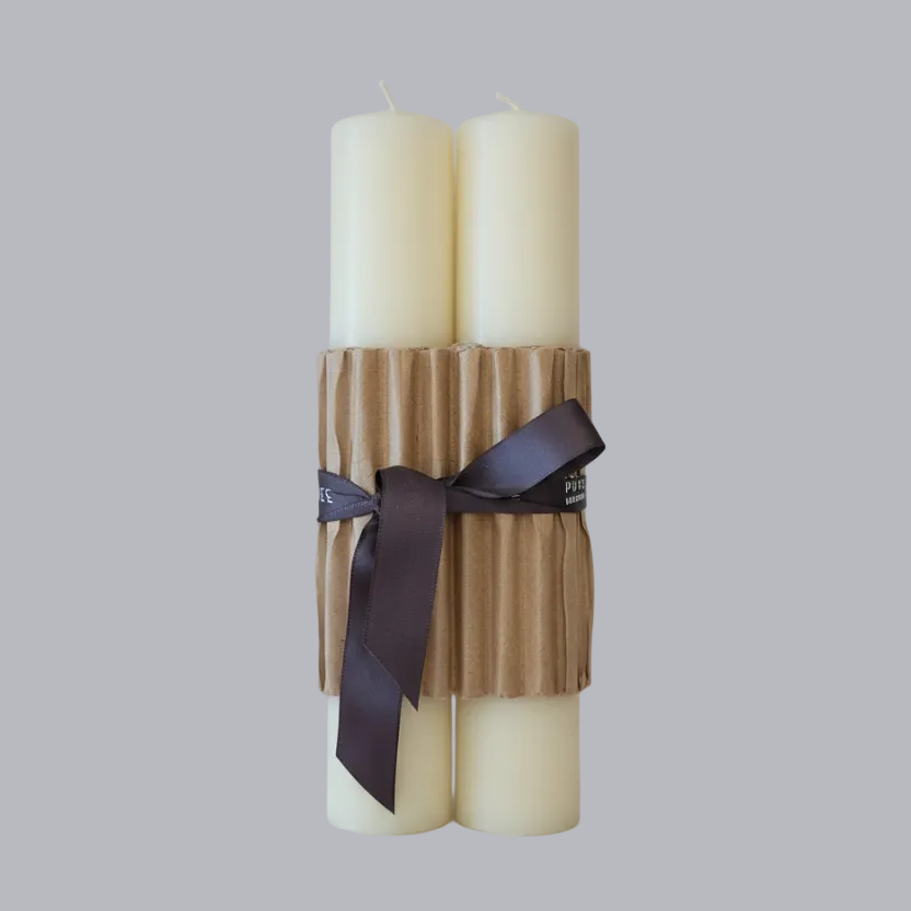 Celadon Column Beeswax Candles, Greentree Home