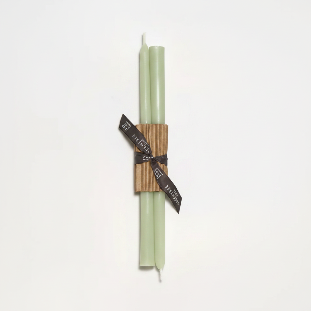 Celadon Beeswax Tapers, Greentree Home