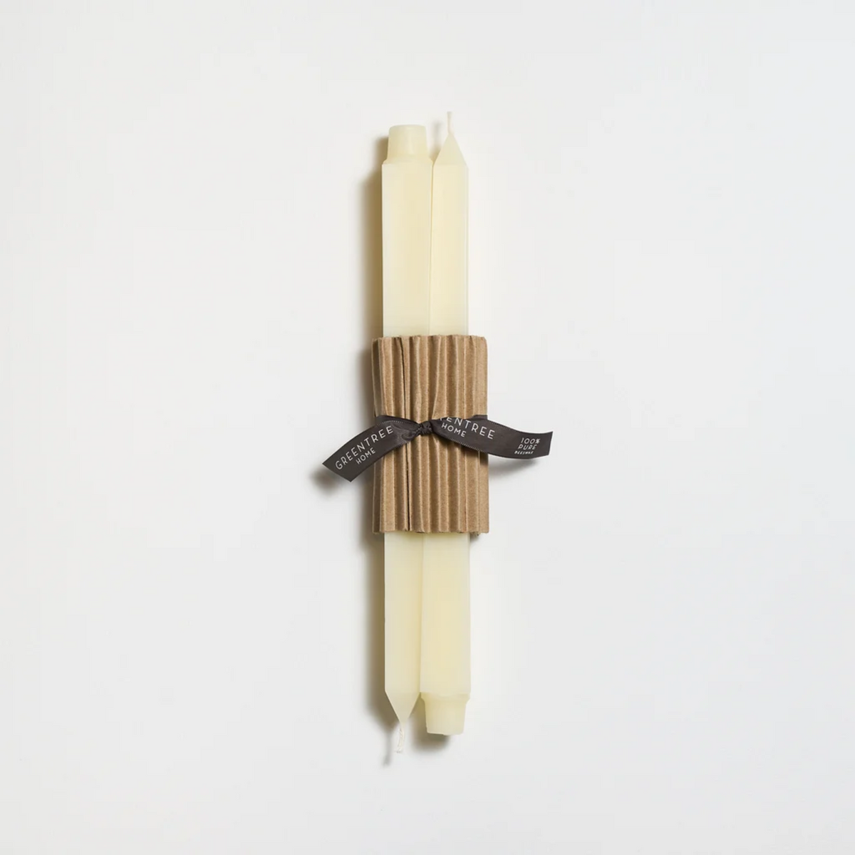Cream Square Beeswax Candles, Greentree Home