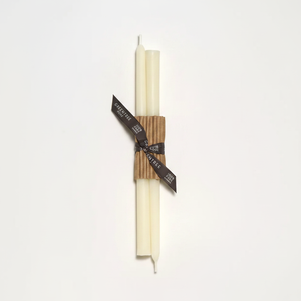 Cream Beeswax Tapers, Greentree Home