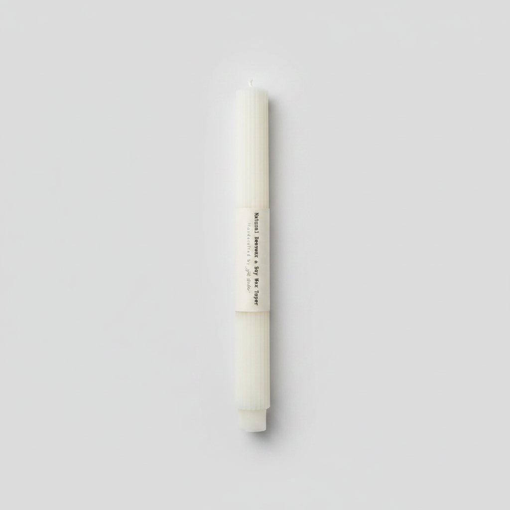 Cream White Taper Candle, Zoet Studio