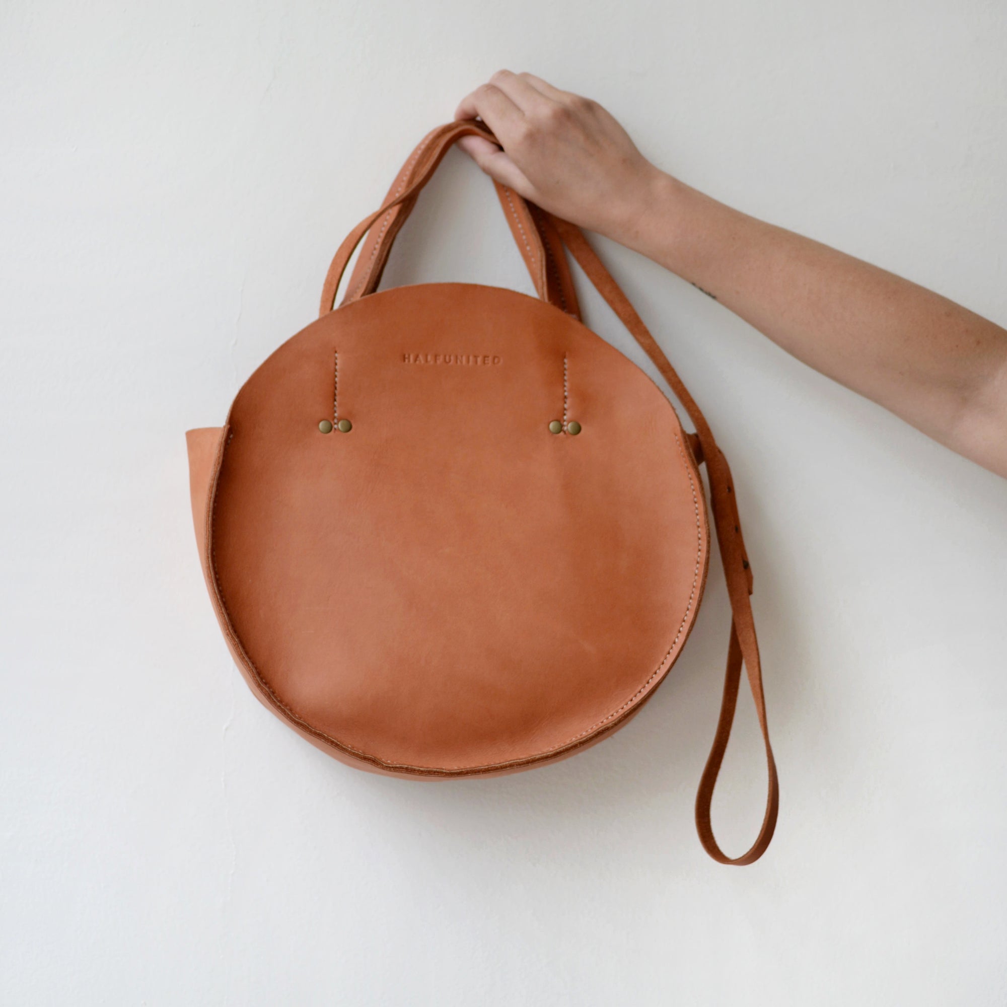 Crossbody Leather Circle Bag