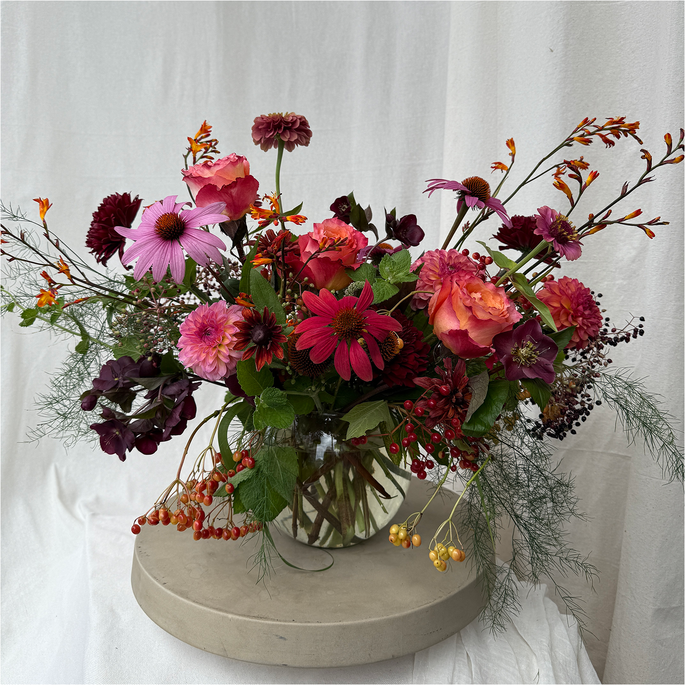 Crimson Harvest Vase Arrangement