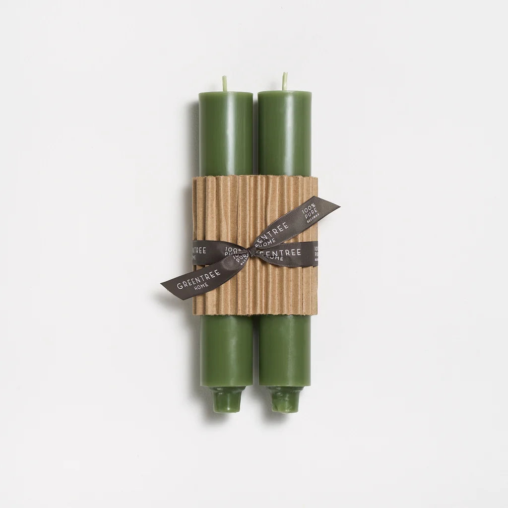 Sage Column Beeswax Candles, Greentree Home