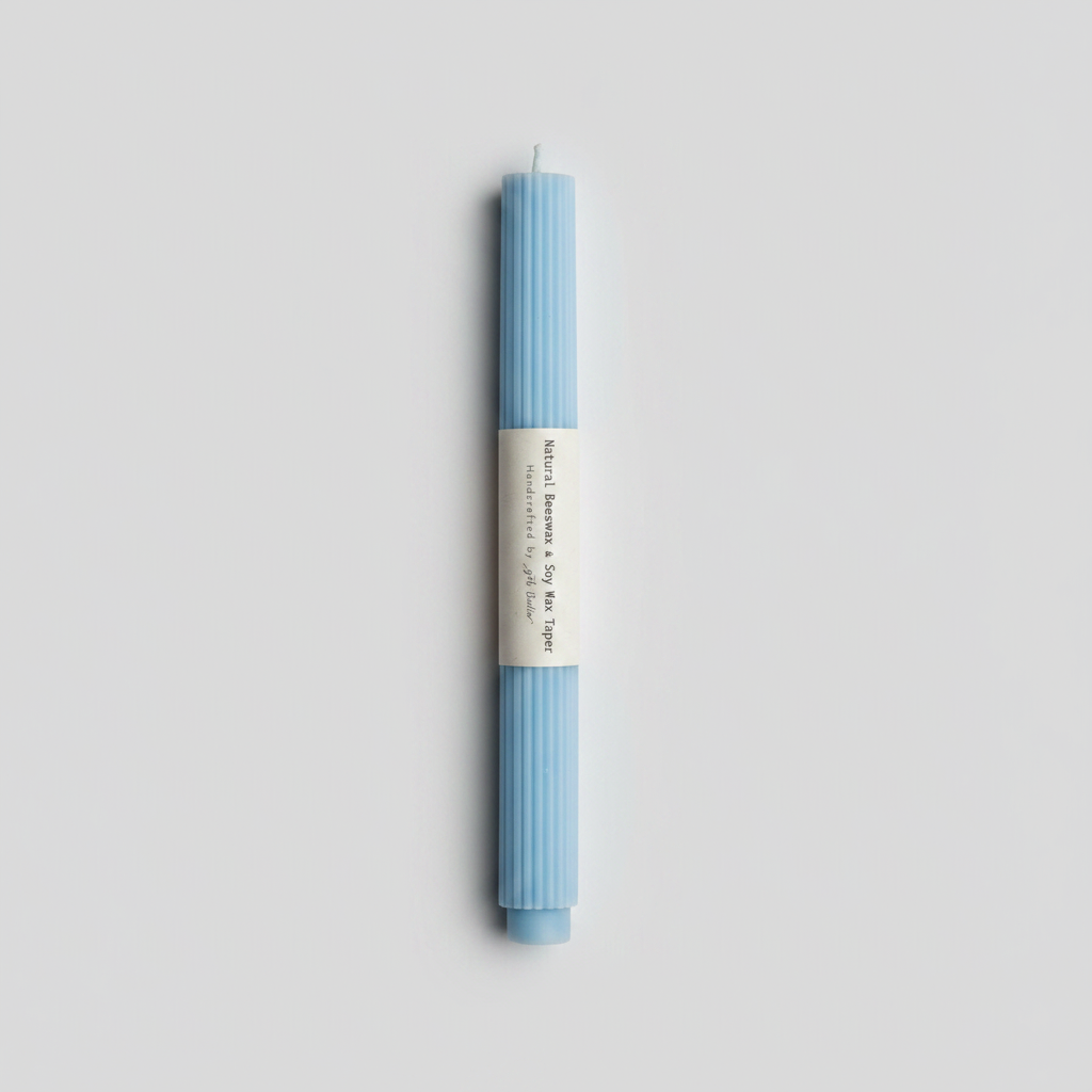 Sky Blue Taper Candle, Zoet Studio