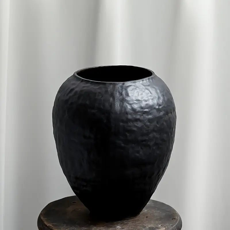 Artisan Vintage Black Ceramic Vase - Bloomfields