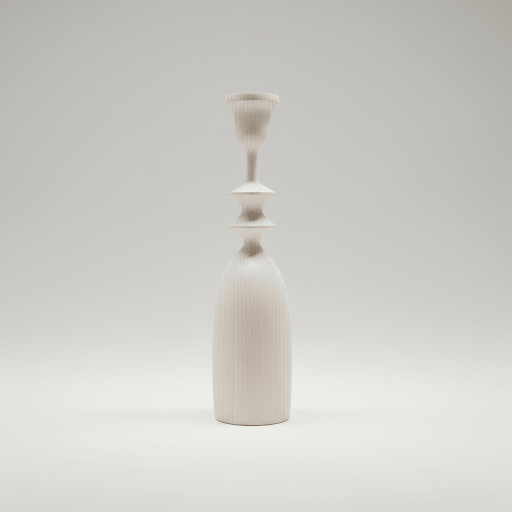 Belle White Candle Holder, John Ward - Bloomfields