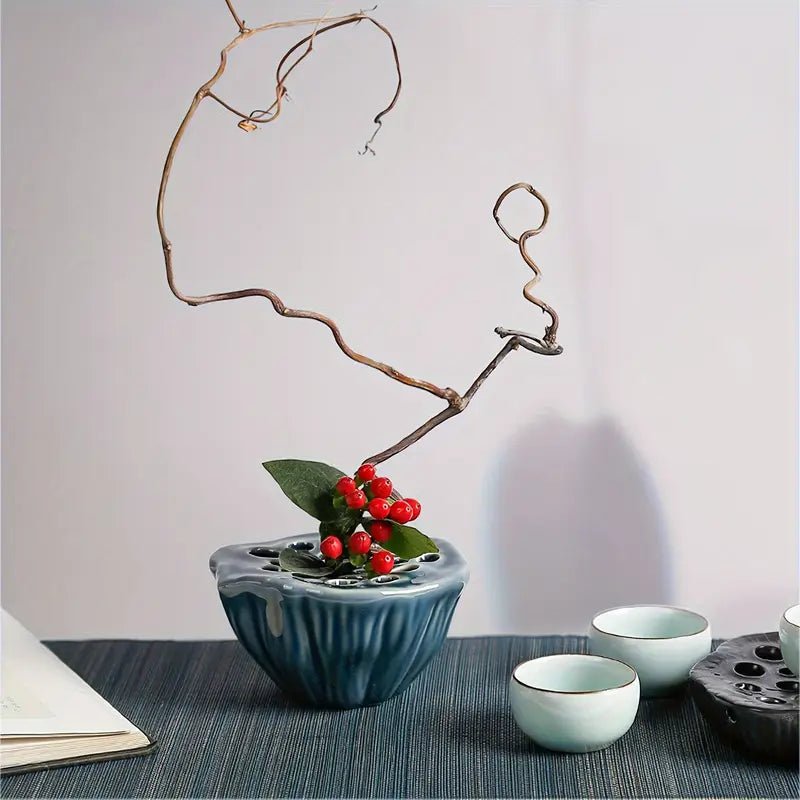 Ceramic Hibiscus Flower Vase - Bloomfields