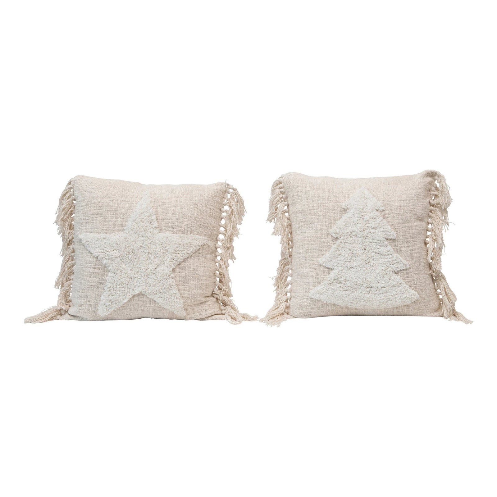 Cotton Pillow with Tassels Tree/Star - Bloomfields
