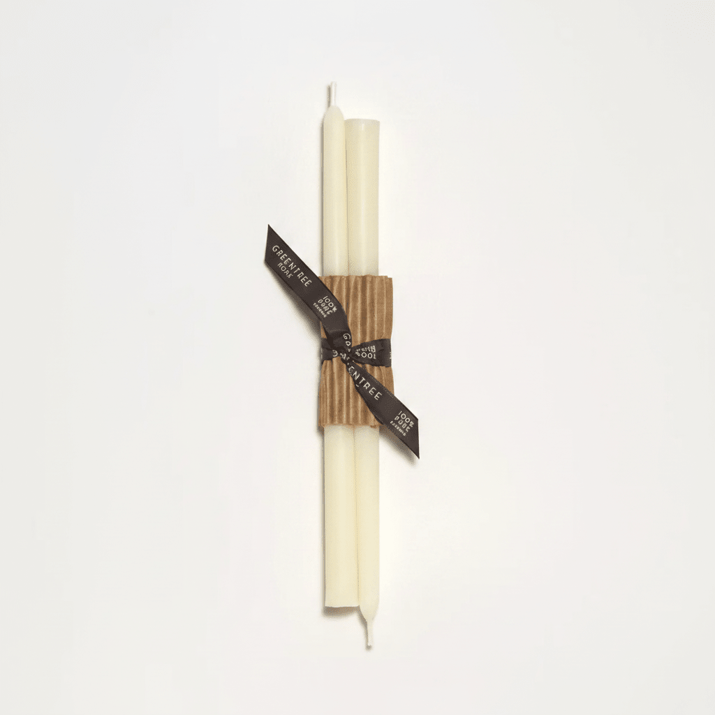 Cream Beeswax Tapers, Greentree Home - Bloomfields