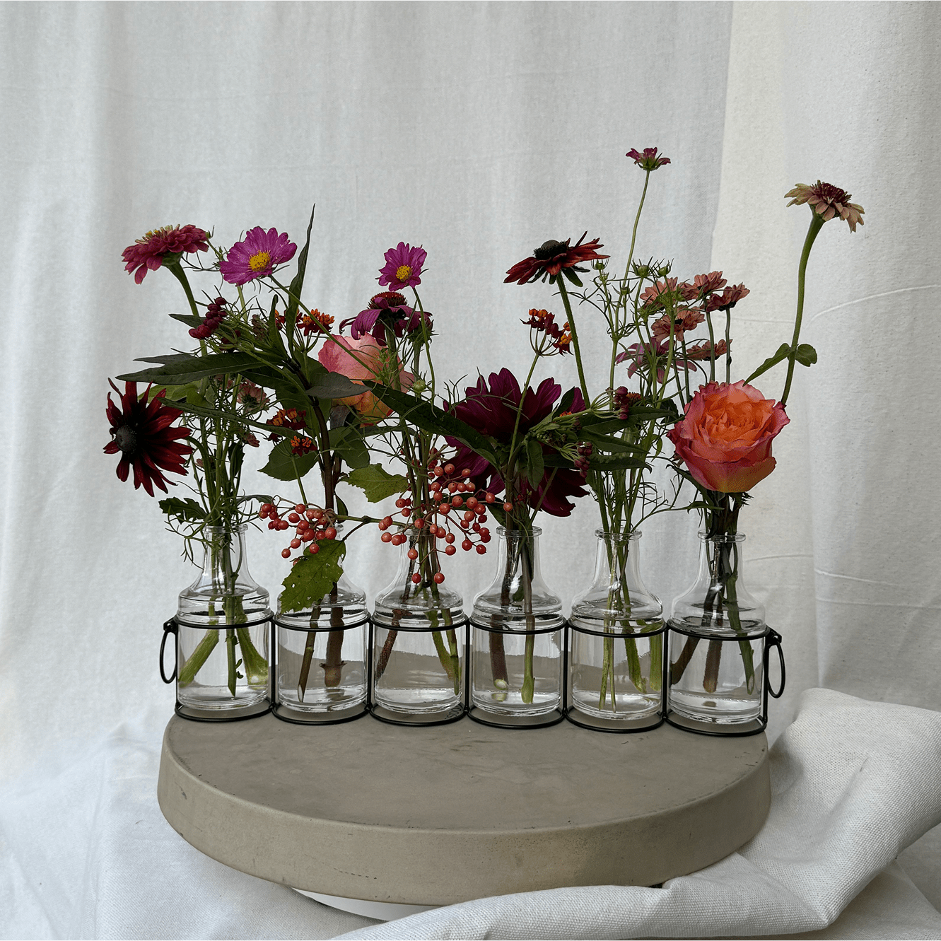 Crimson Harvest Blooms in Bottle Set - Bloomfields