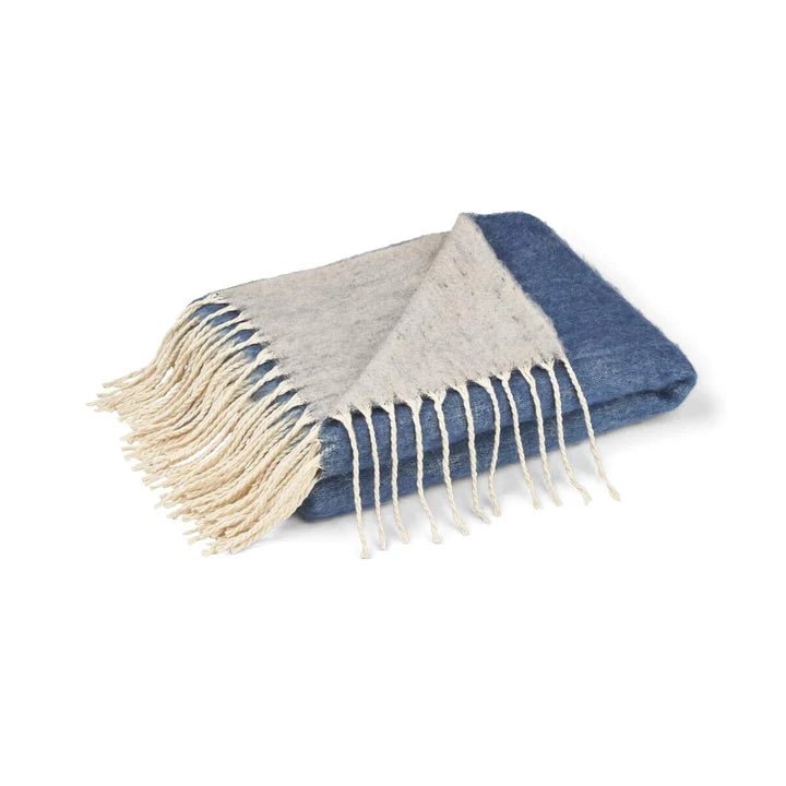 Double Face Throw Blue/Grey - Bloomfields