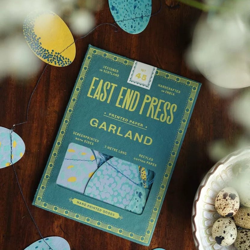 East End Press Blue Speckled Eggs Garland - Bloomfields