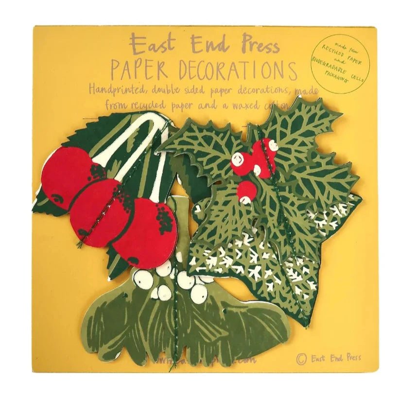 East End Press 'Festive Foliage' Paper Ornaments - Bloomfields