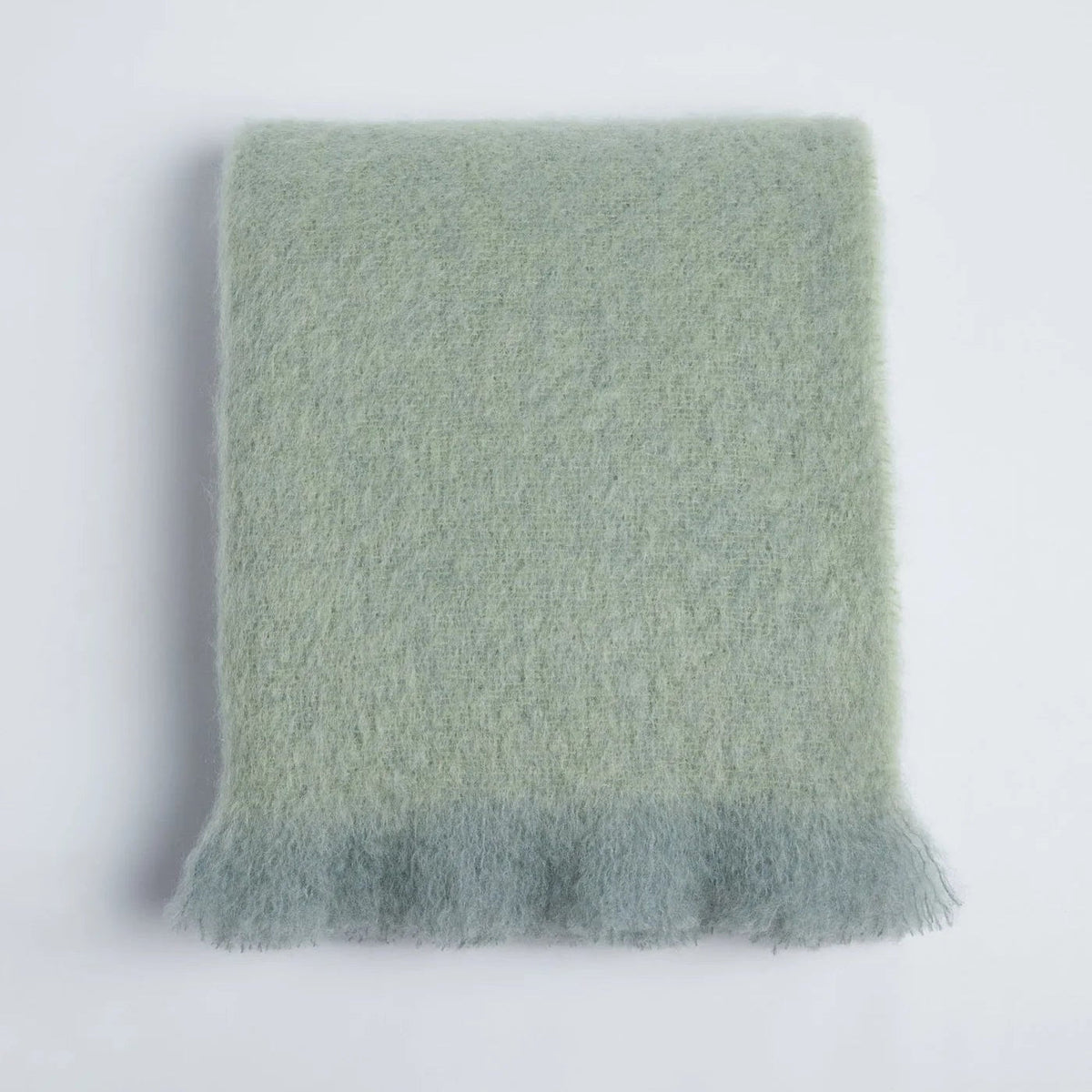 Foxford Hibernia Mohair Throw Sage &amp; Lime - Bloomfields