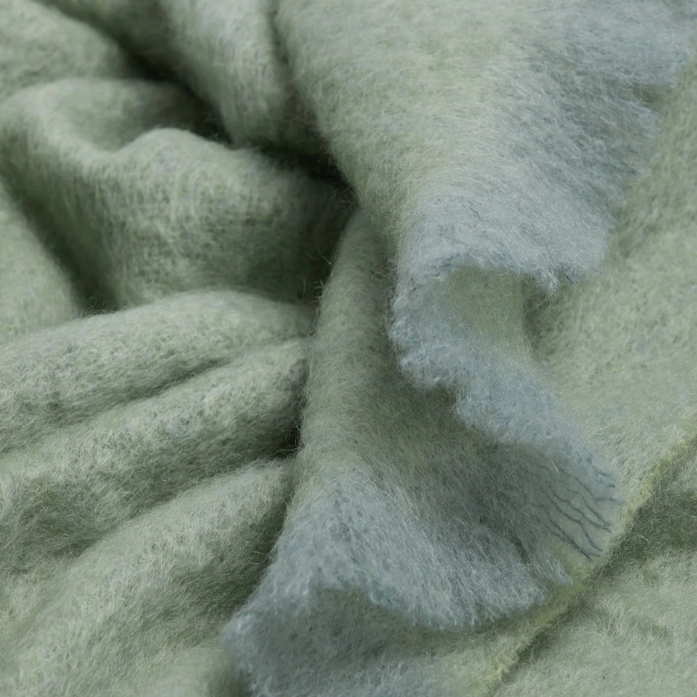 Foxford Hibernia Mohair Throw Sage & Lime - Bloomfields