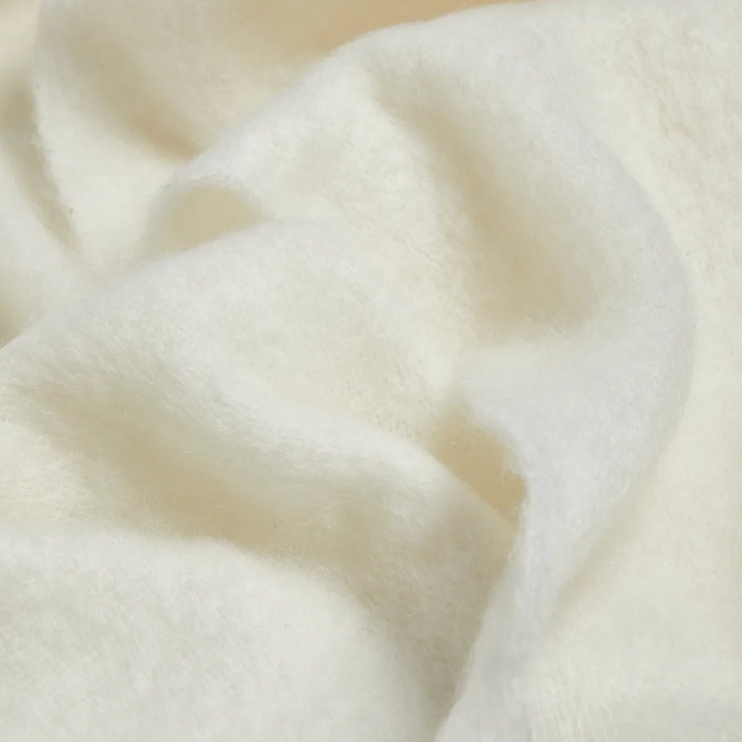 Foxford Off - White Mohair Throw - Bloomfields