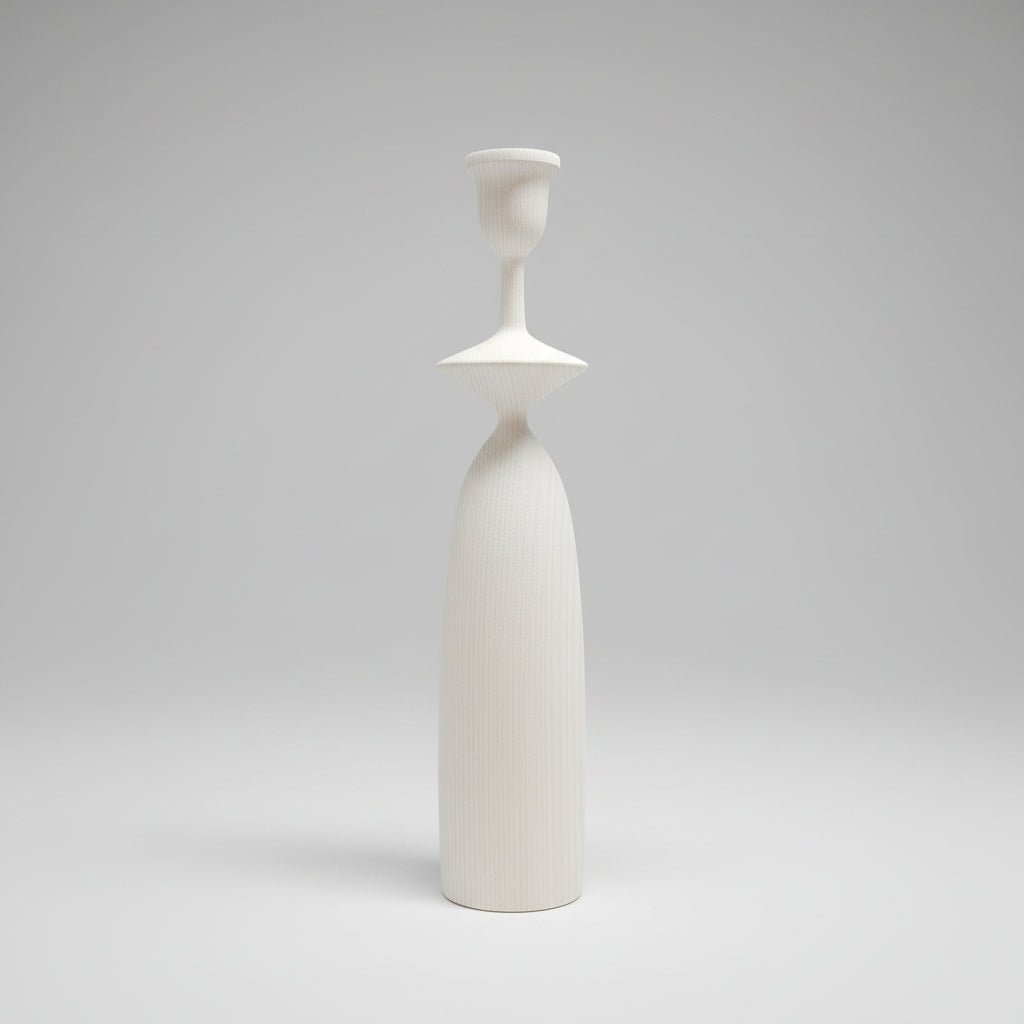 Grace White Candle Holder, John Ward - Bloomfields
