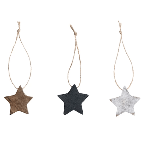 Mango Wood Star Ornaments - Bloomfields