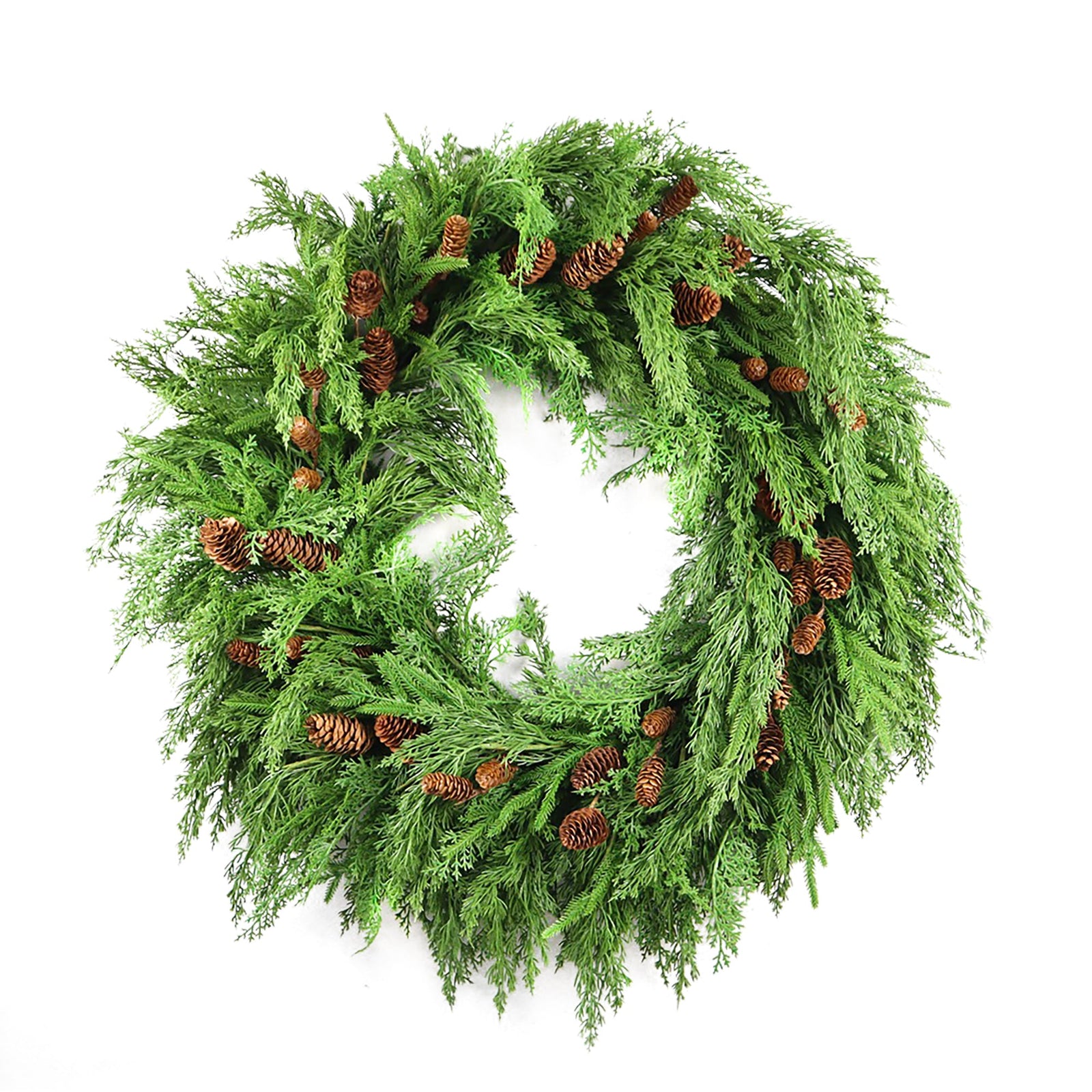 Mixed Evergreen Pine Cones Wreath 20" - Bloomfields