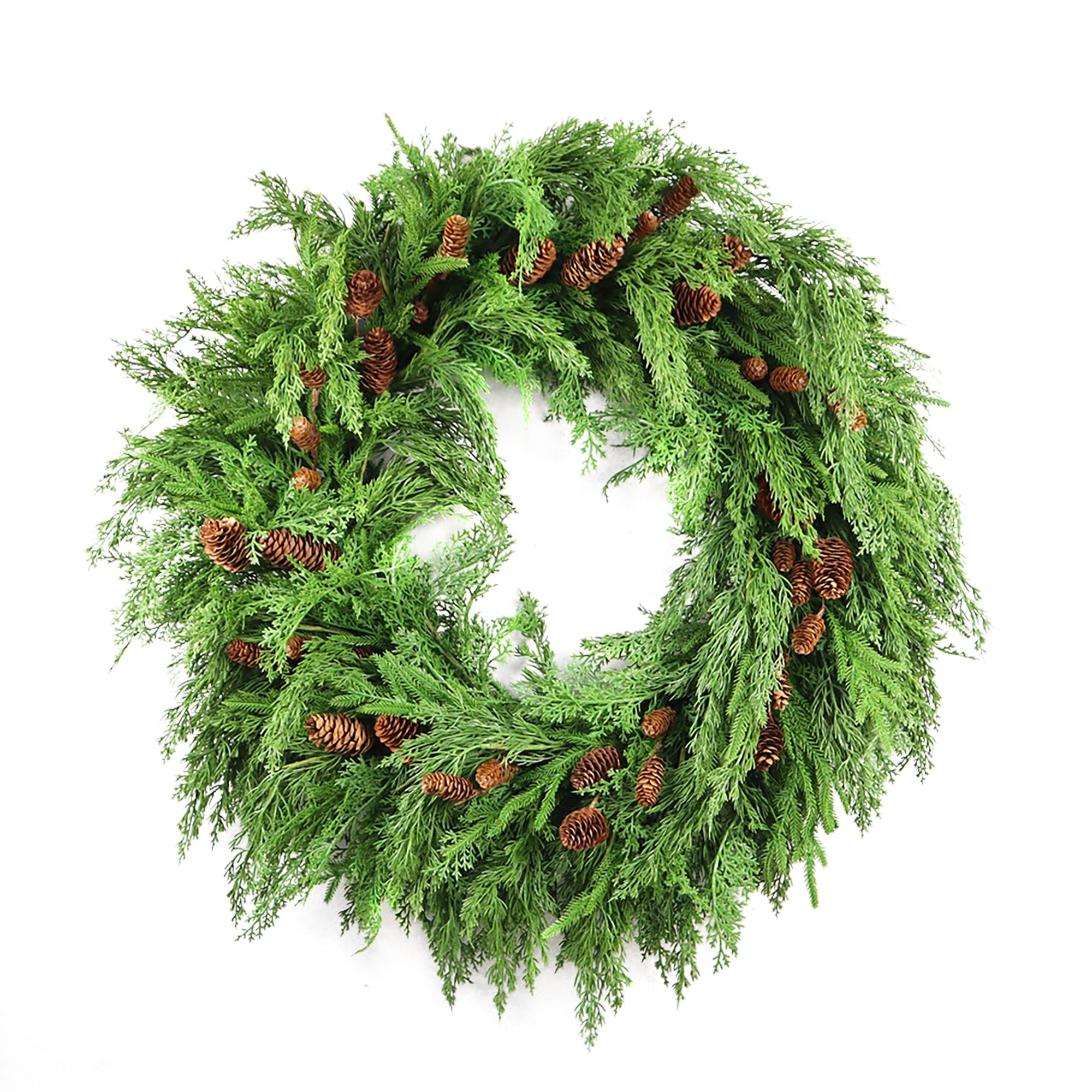 Mixed Evergreen Pine Cones Wreath 20" - Bloomfields
