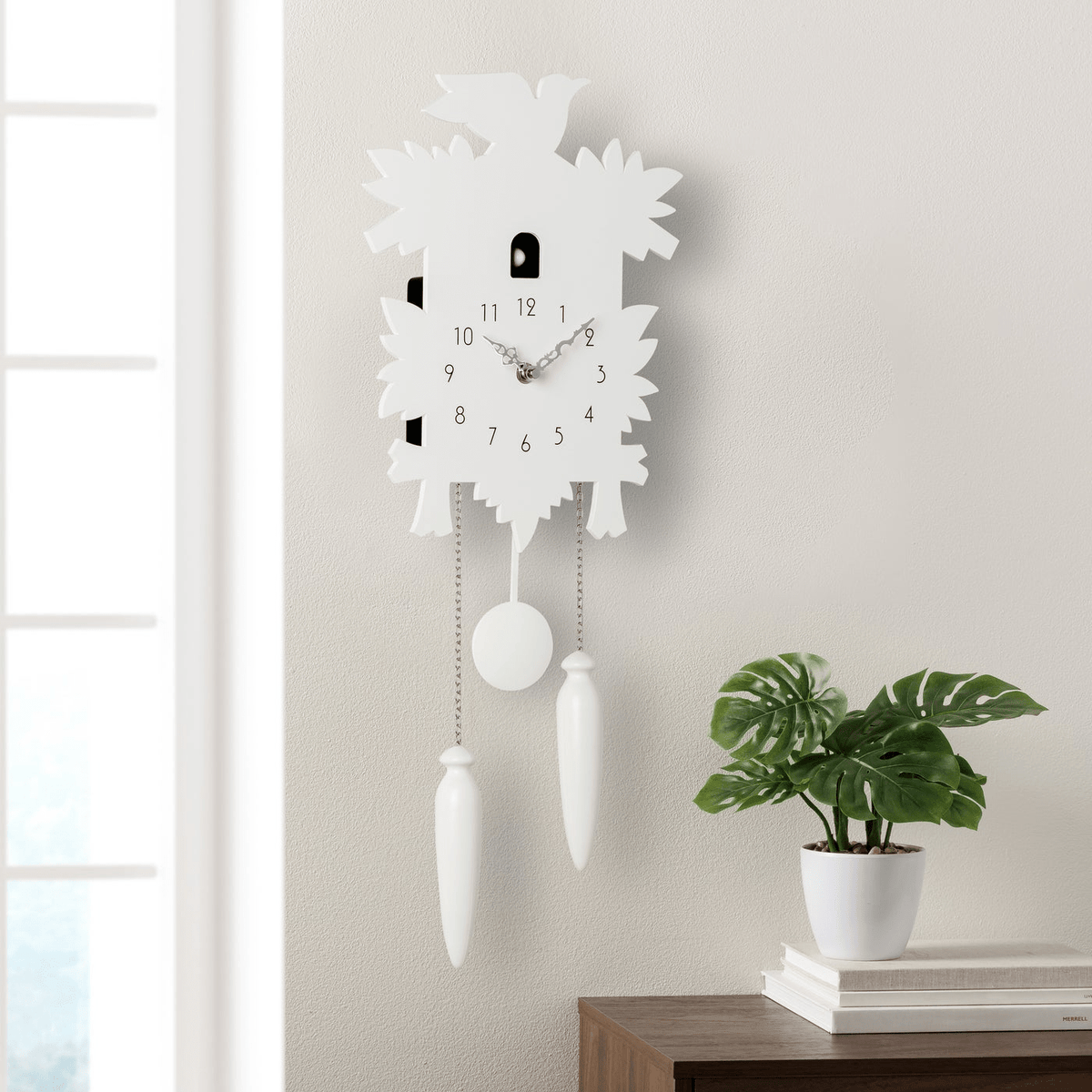 Modern Motion 23 Inch Tall Cuckoo Clock with Removable Pendulum - Bloomfields