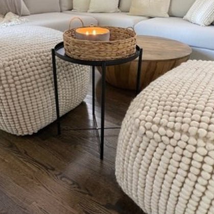 New Zealand Wool &amp; Cotton Pouf - Bloomfields