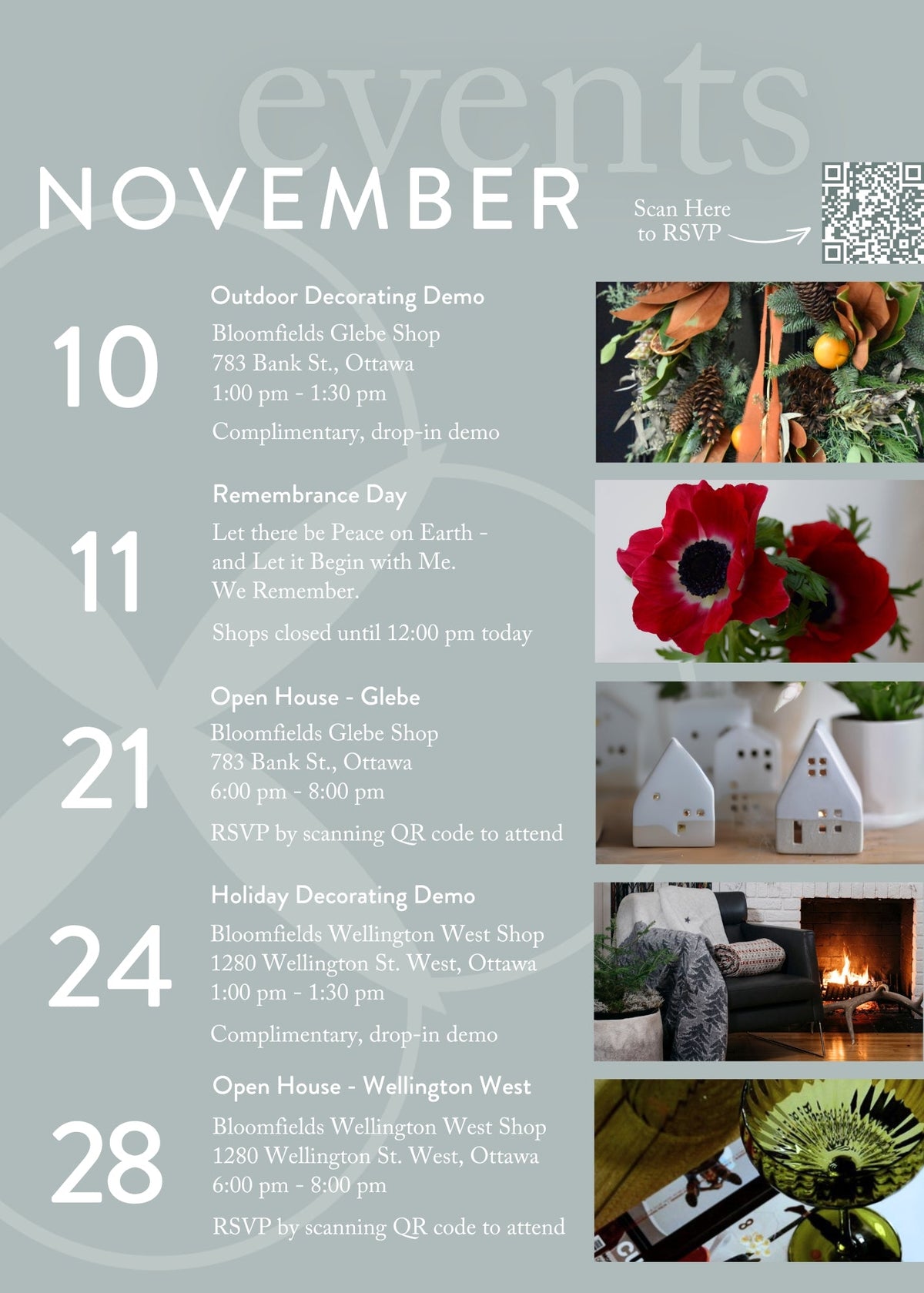 November Calendar - Bloomfields