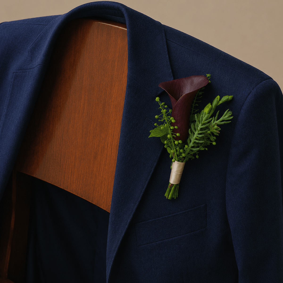 Plum Cala Boutonniere - Bloomfields