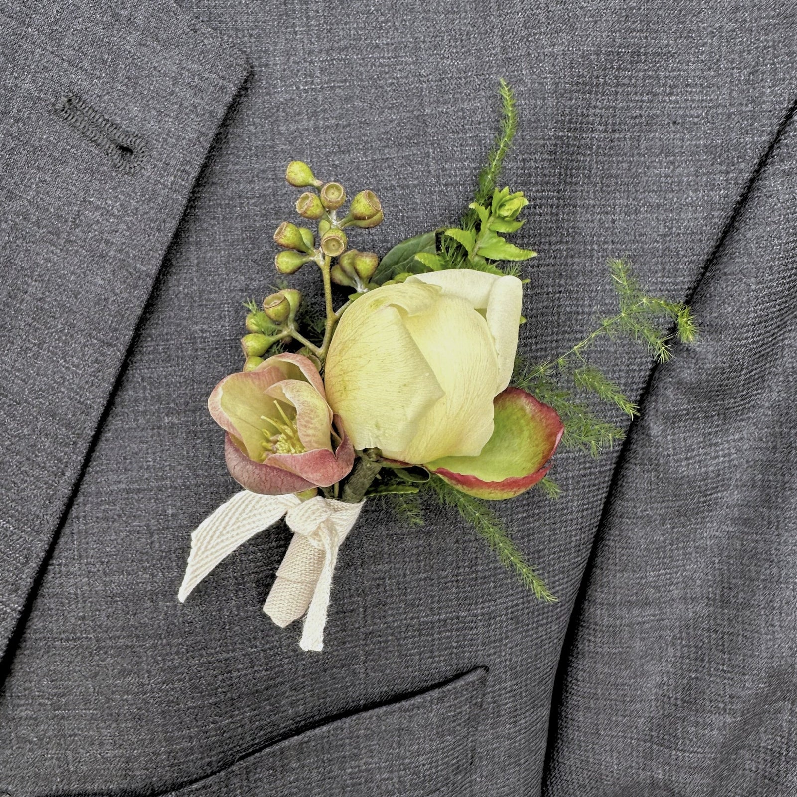 Plum & White Boutonniere - Bloomfields