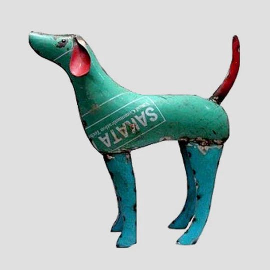 Reclaimed Metal Aqua Dog - Bloomfields