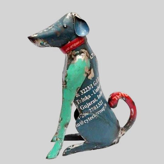 Reclaimed Metal Sitting Dog - Bloomfields