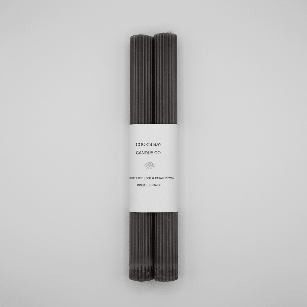 Ridge Taper Candles in Gray - Bloomfields