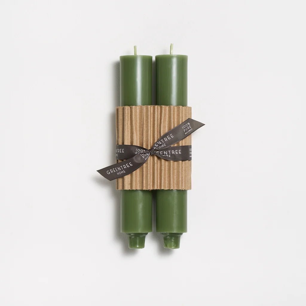 Sage Column Beeswax Candles, Greentree Home - Bloomfields