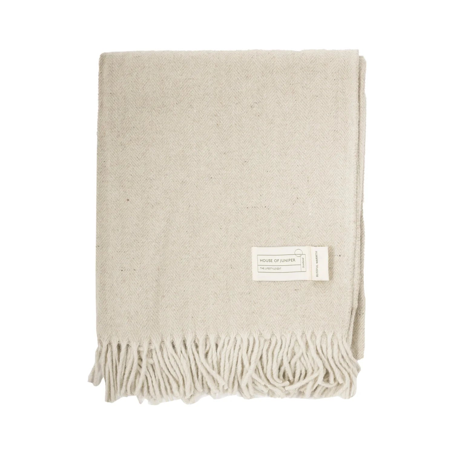 Sand Herringbone Wool Knee Blanket - Bloomfields