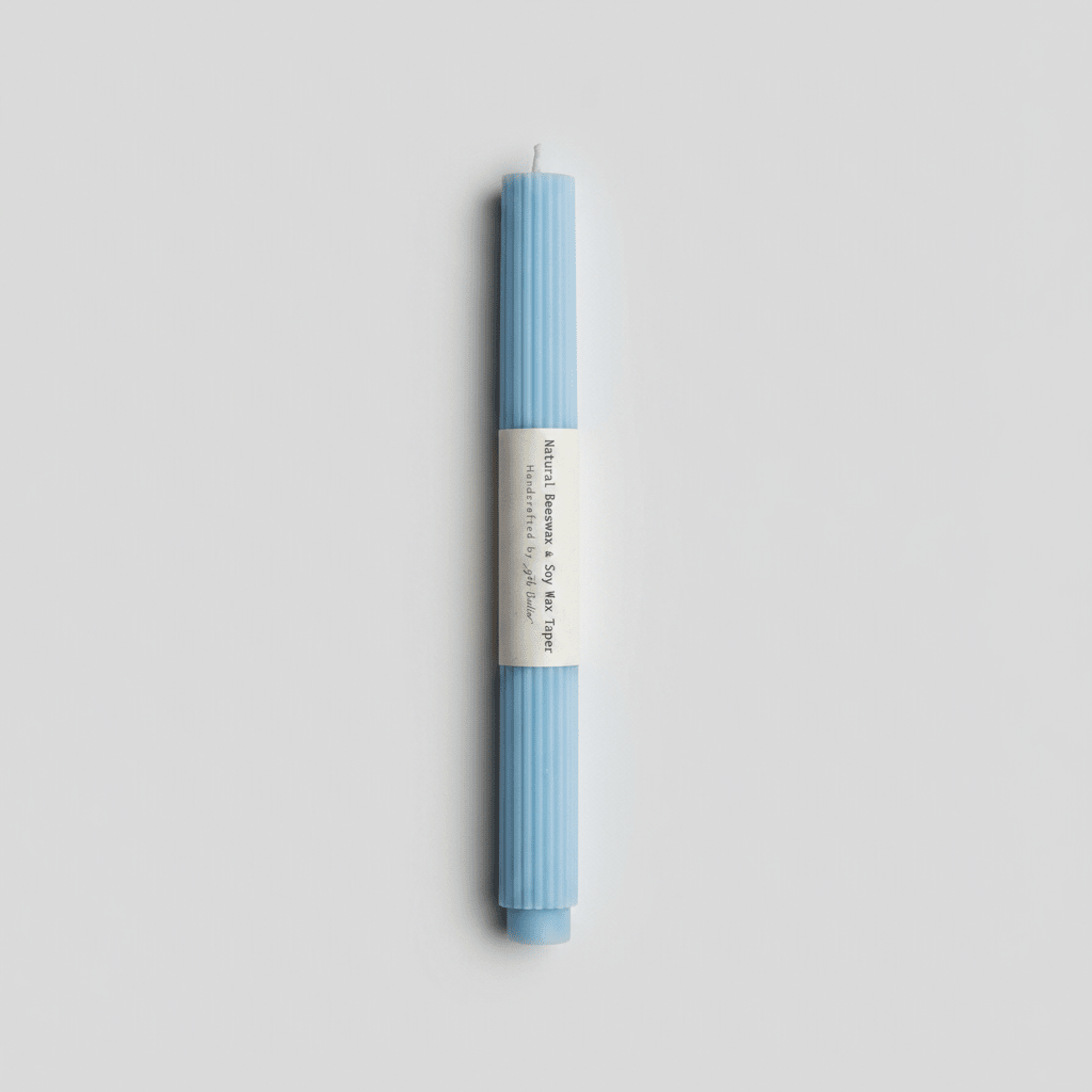 Sky Blue Taper Candle, Zoet Studio - Bloomfields