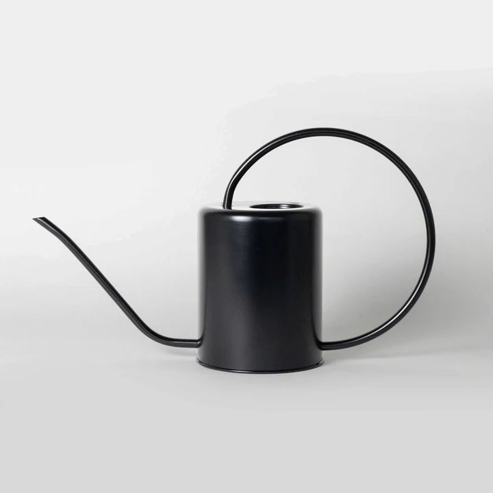 Sleek Black Metal Watering Can - Bloomfields