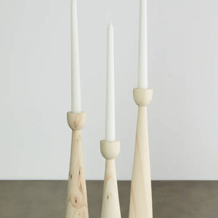 Tapered Candlestick Holder Natural - Bloomfields