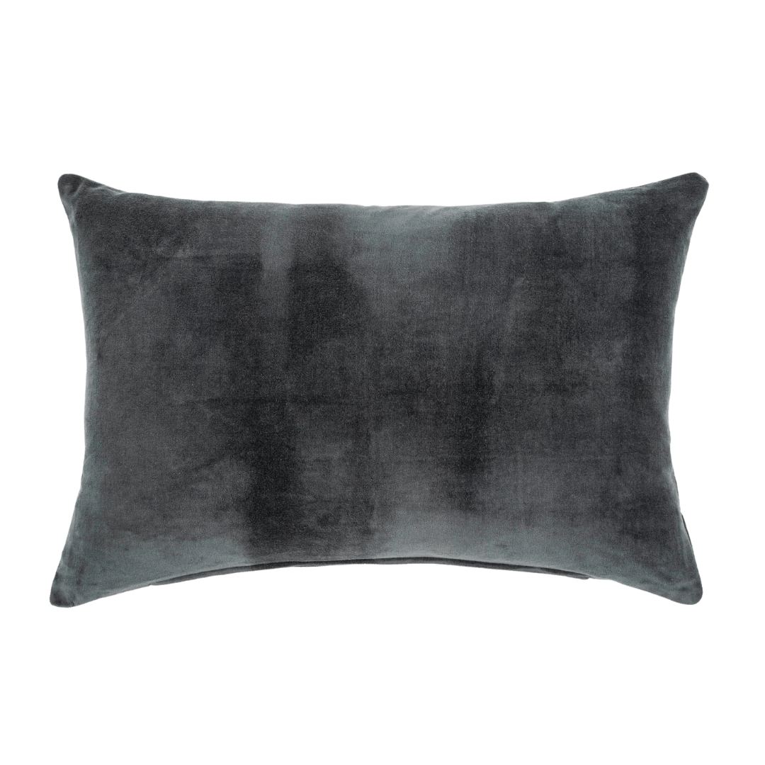 Vera Velvet Pillow Charcoal - Bloomfields