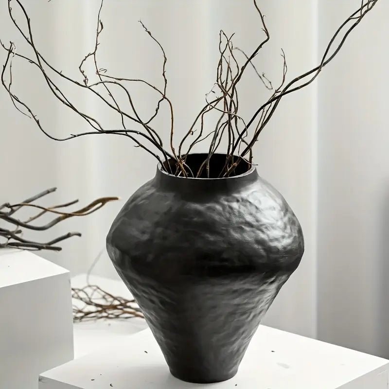 Vintage Black Ceramic Vase - Bloomfields