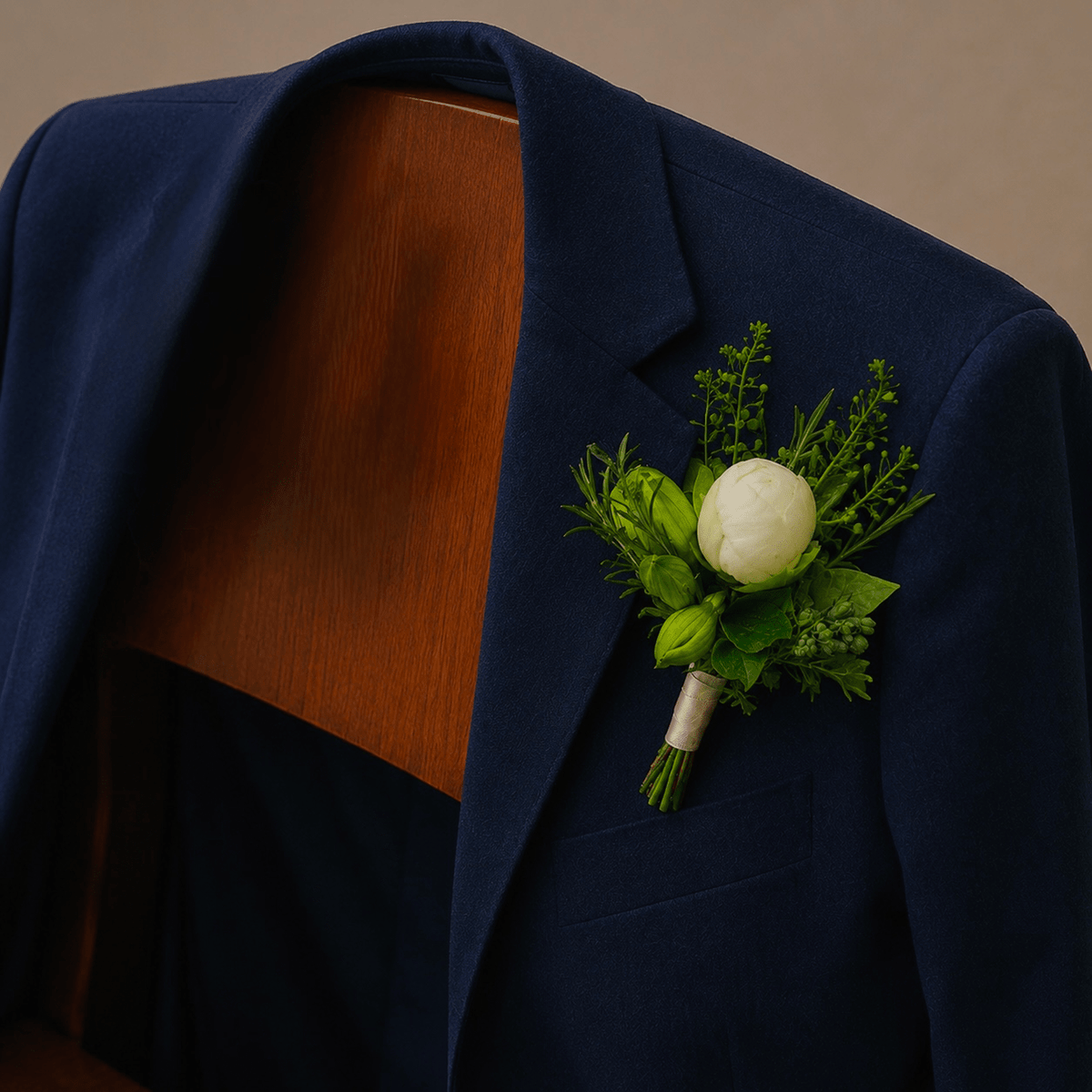 White Peony Boutonniere - Bloomfields