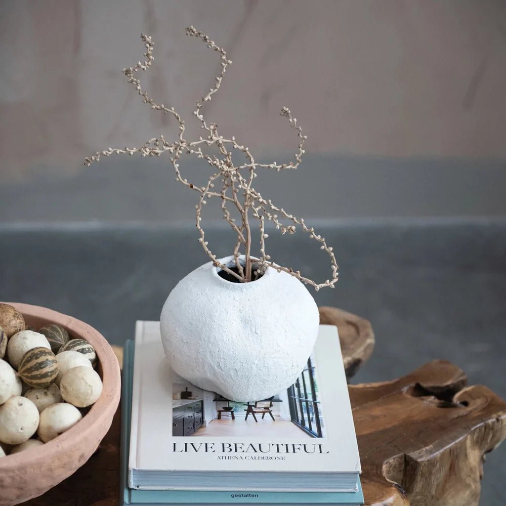 White Terra Cotta Vase - Bloomfields