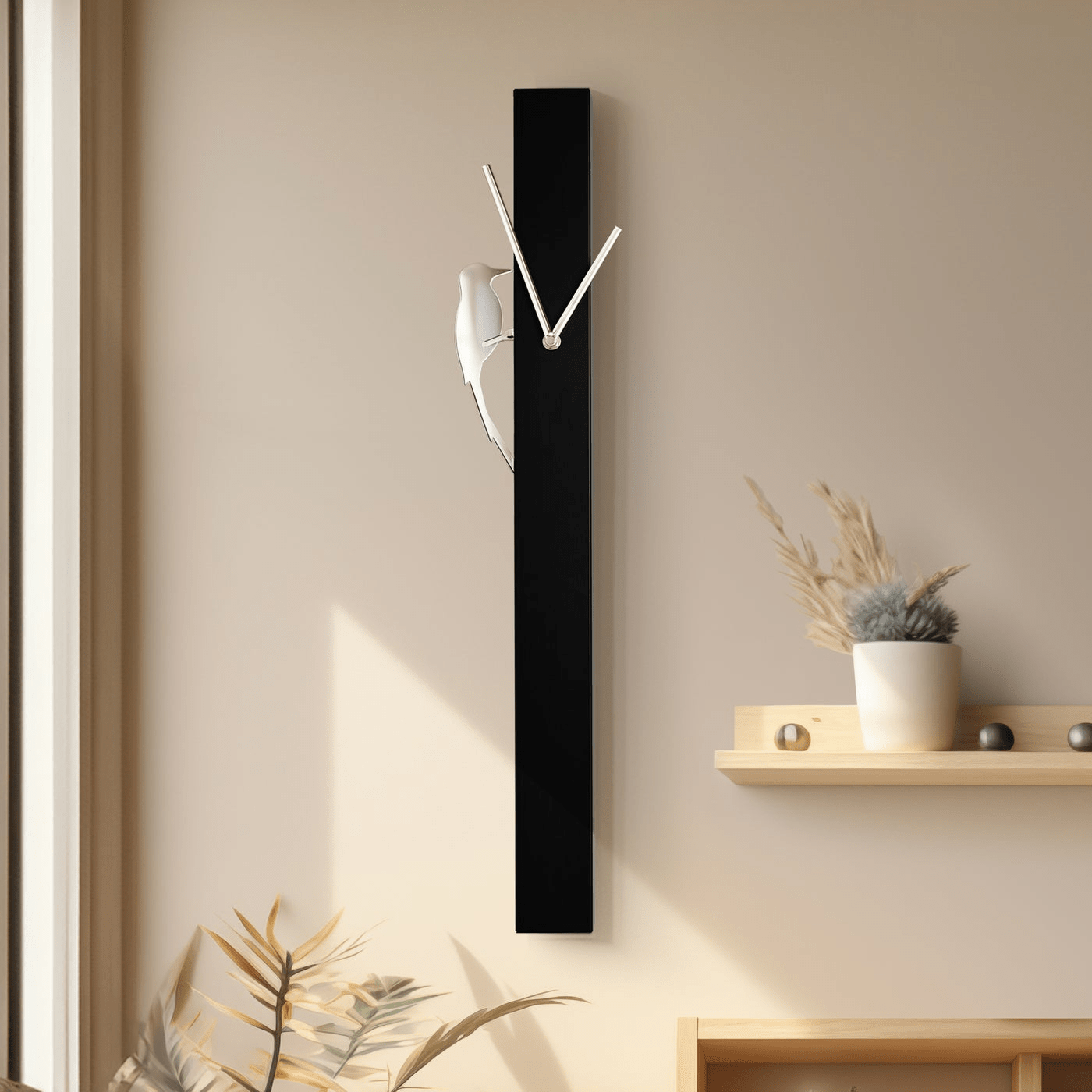 Woodpecker 25.75 Inch Tall Motion Bird Clock Black - Bloomfields
