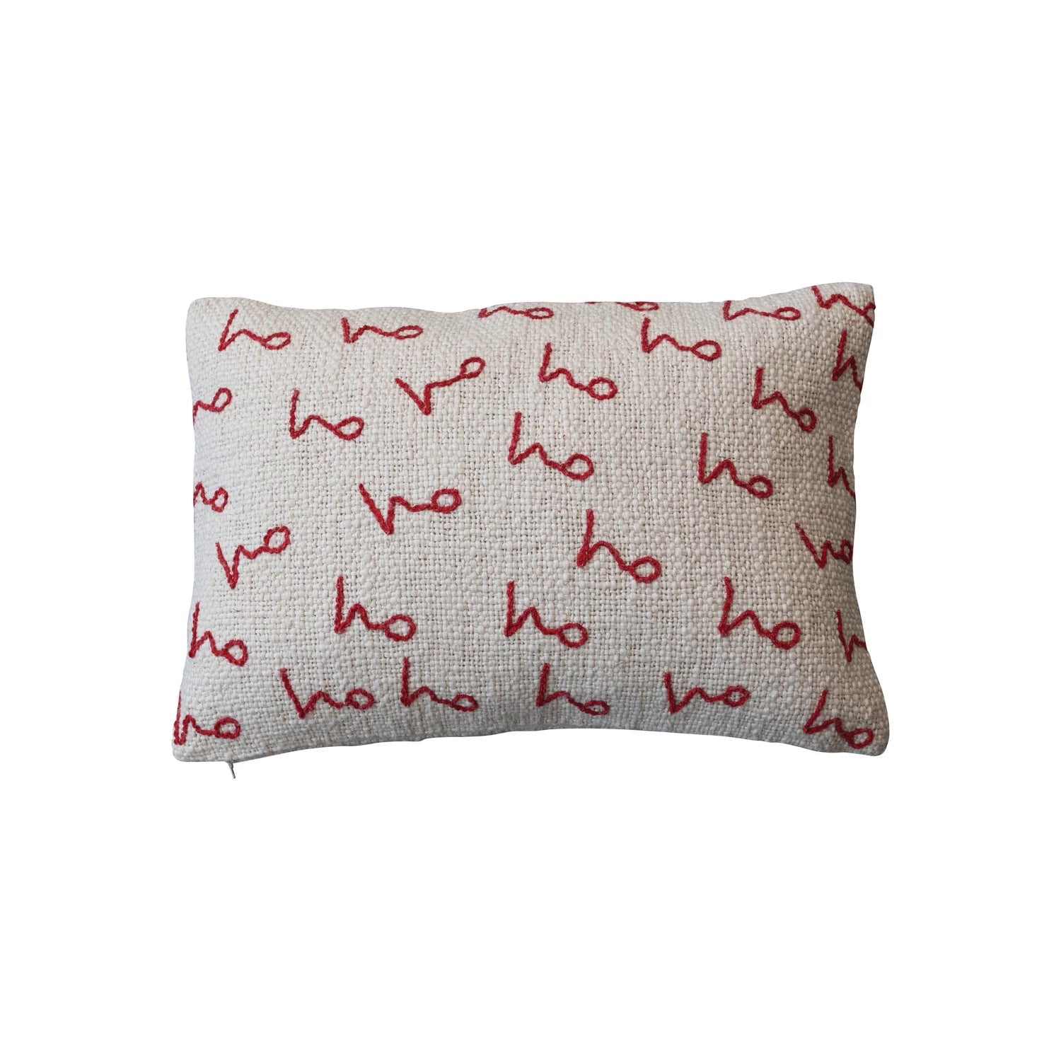 Woven Cotton Lumbar Pillow: ho ho ho - Bloomfields